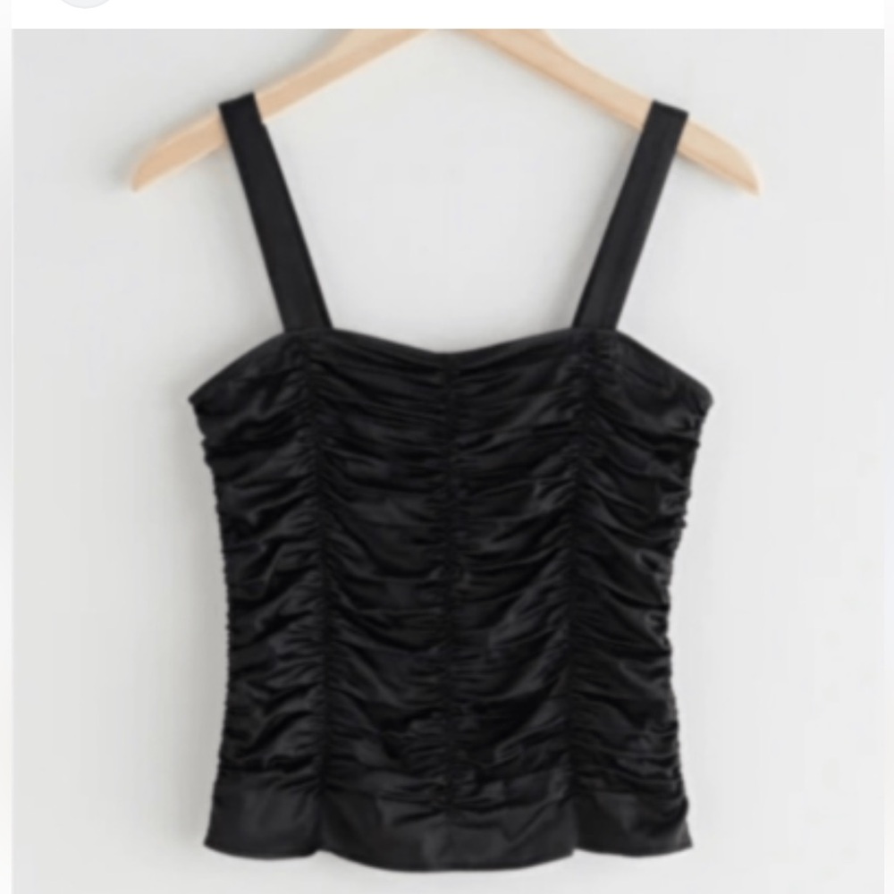 & Other Stories - ruched black tank top